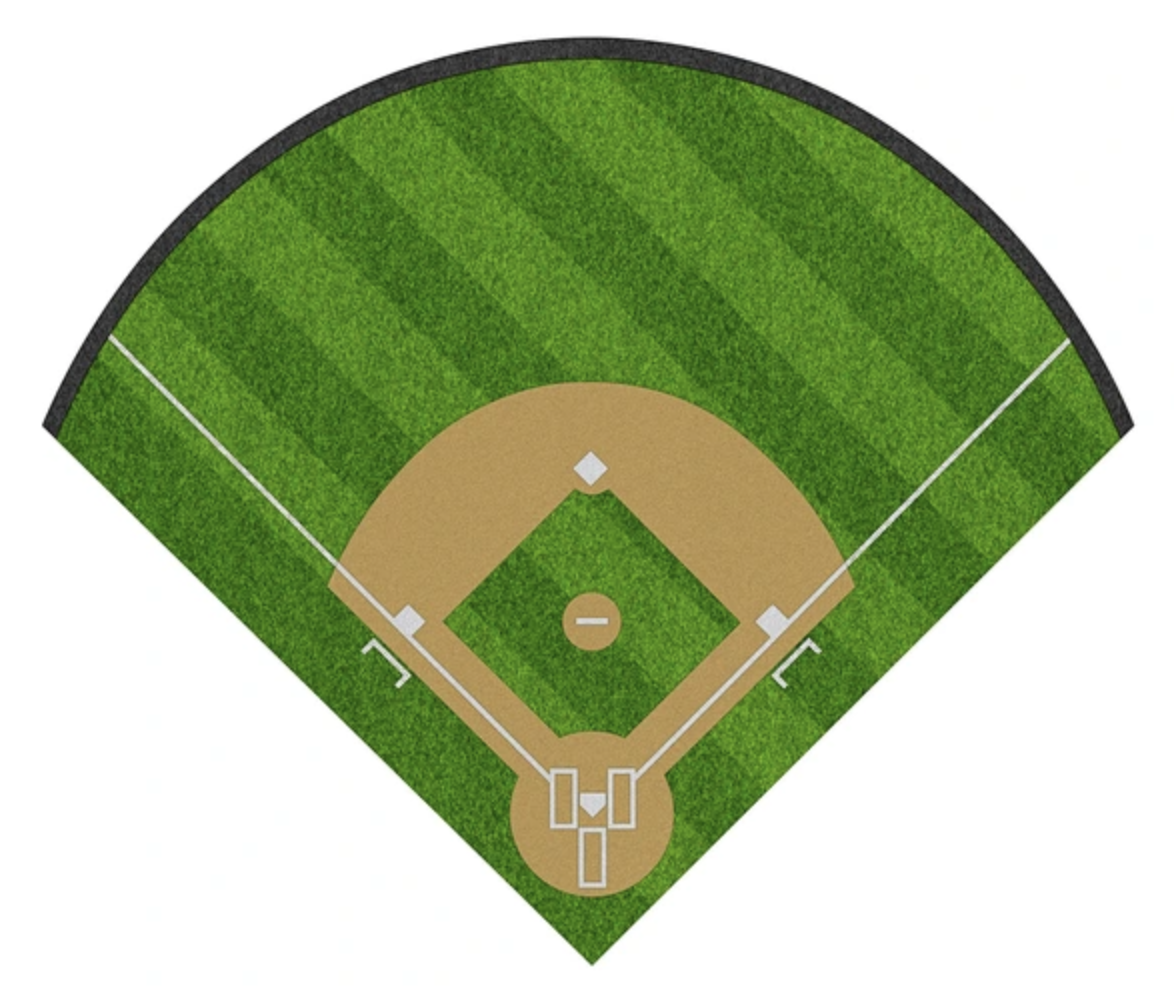 Baseball field — tap to mark hit location